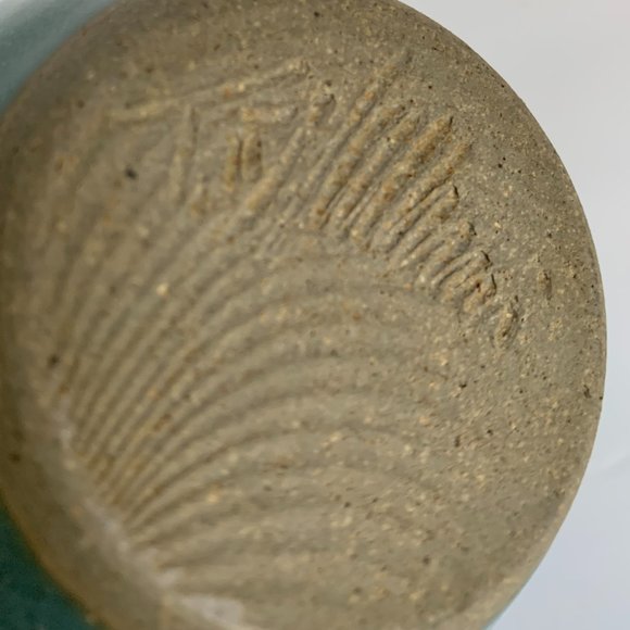 2 Hand Thrown Studio Art Pottery Mugs Blue Artisan Handcrafted Signed - Picture 11 of 13